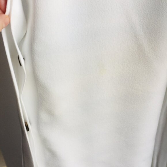 NWT Lafayette 148 Layla Plisse Pleated Sleeve Blouse Off-White Statement XL - Picture 11 of 16